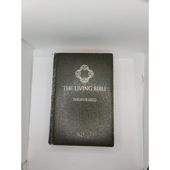 The Living Bible Paraphrased Genuine Cowhide Leather Tyndale 1974 38th Printing - Picture 2 of 9